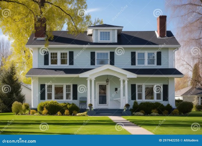 Smooth Stucco Siding on a Colonial Revival Mansion Stock Image - Image ...